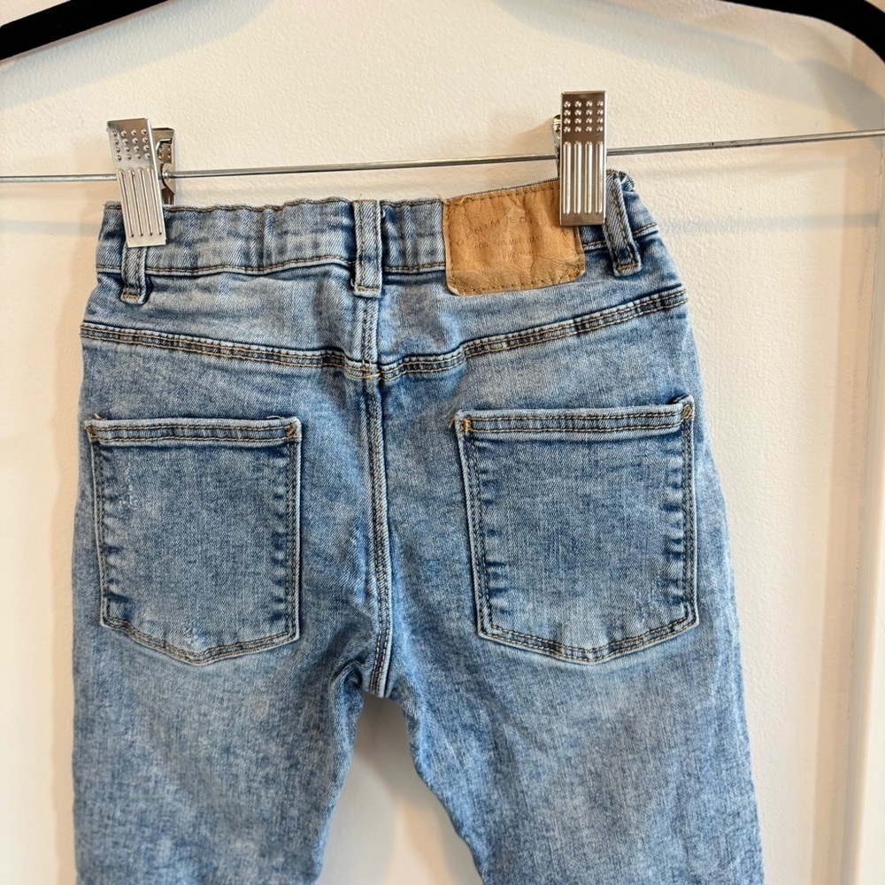Zara Kids The Slim Denim Adjustable Waist Medium Wash Skinny Jeans Size 4-5 year - Picture 5 of 10
